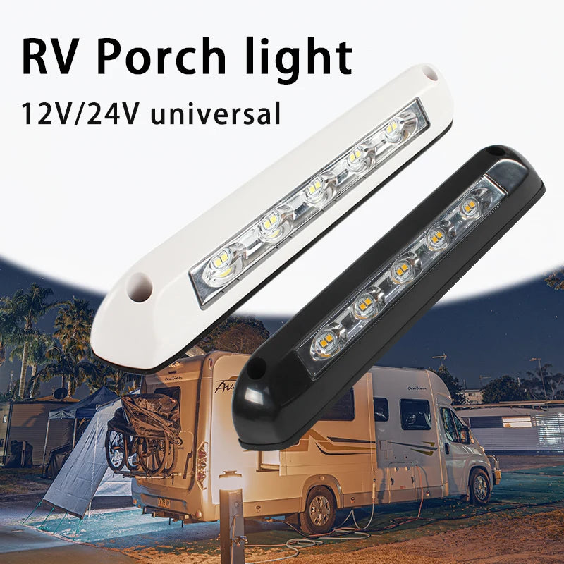 TYTXRV 12V/24V 8W 10LED RV Camper LED Awning Light Caravan Waterproof Exterior Lamps with Holes for Motorhome Van Travel Trailer