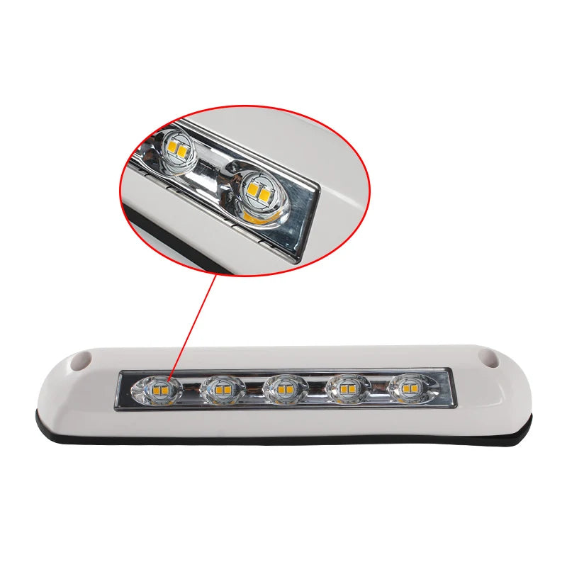 TYTXRV 12V/24V 8W 10LED RV Camper LED Awning Light Caravan Waterproof Exterior Lamps with Holes for Motorhome Van Travel Trailer