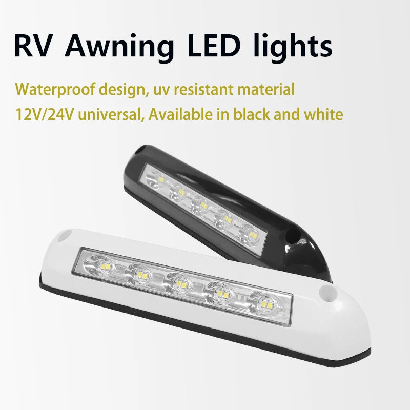 TYTXRV 12V/24V 8W 10LED RV Camper LED Awning Light Caravan Waterproof Exterior Lamps with Holes for Motorhome Van Travel Trailer